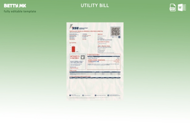Модерен стил на Словачка ЈЈИ енергетски сметки за комунални услуги